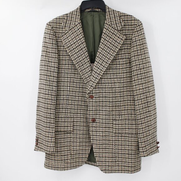 Vintage Vaughn At-Sather Gate Harris Tweed sport coat mens 44 houndstooth jacket